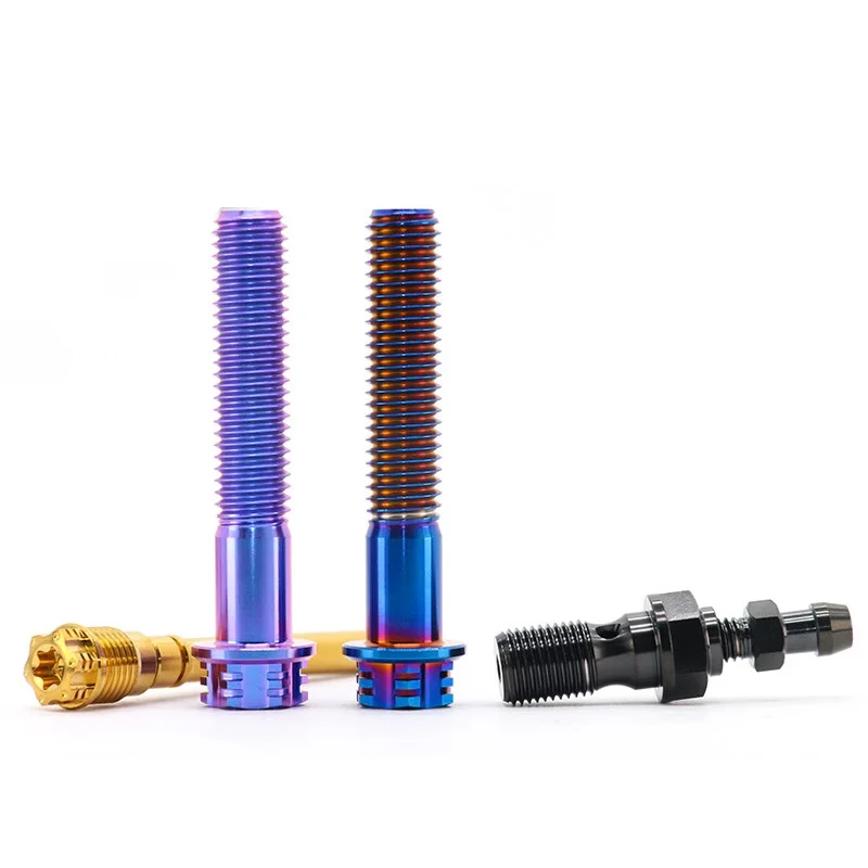 4-Piece Set TC4 Titanium Alloy Brake Caliper Set Screws Motorcycle Modification Bolt