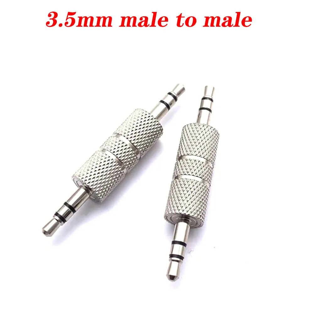

3 Pole 3.5mm Audio Cable Jack Adapter Silvery Male to Male Stereo Aux Plug Straight Converter for MP3 MP4 Earphone Connector