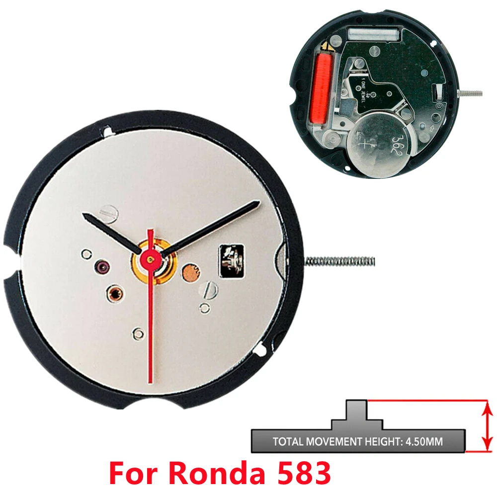 عالية الدقة 3 مللي متر سميكة 3-Hand ساعة كوارتز حركة بدون التقويم لساعة روندا 583 حركة استبدال أجزاء