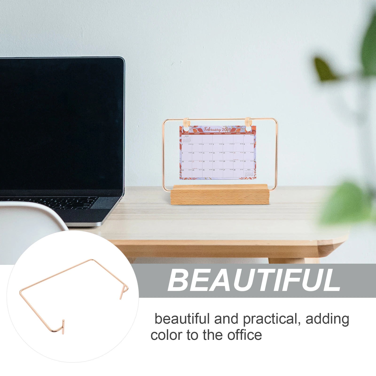 

Desk Calendar Stand Decorative Plate Frame Iron Picture Bracket Stands for Display Spacesaving Modern Stylish Metal