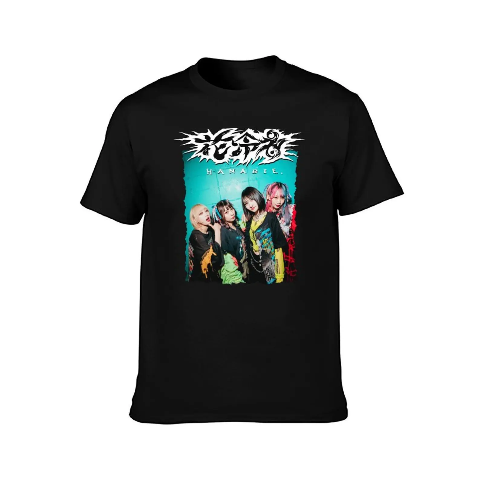 HANABIE BAND T-Shirt Summer Casual Cotton Tee Oversized Streetwear Tops Vintage Graphic Print Loose Fit Short Sleeve