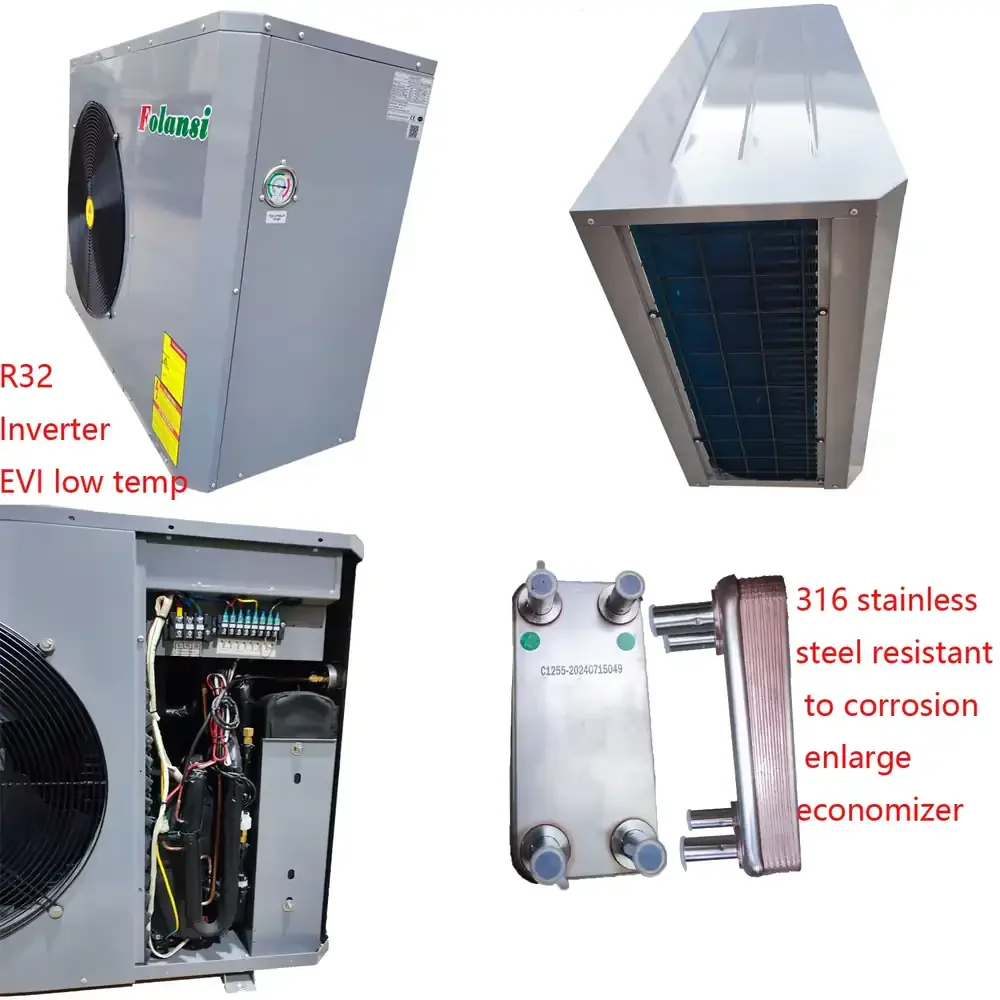 

Folansi DC inverter EVI air to water heat pump air source 13.2kw heating and cooling hot water low temperature EVI heat pump