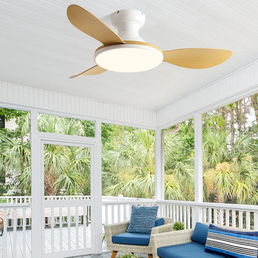FUMANJIA 36/42/52 Ceiling Fan with LED Light,3 ABS Blades DC Silent Motor,6-Speed Remote,Modern Fan Lamp for Bedroom Dining Room