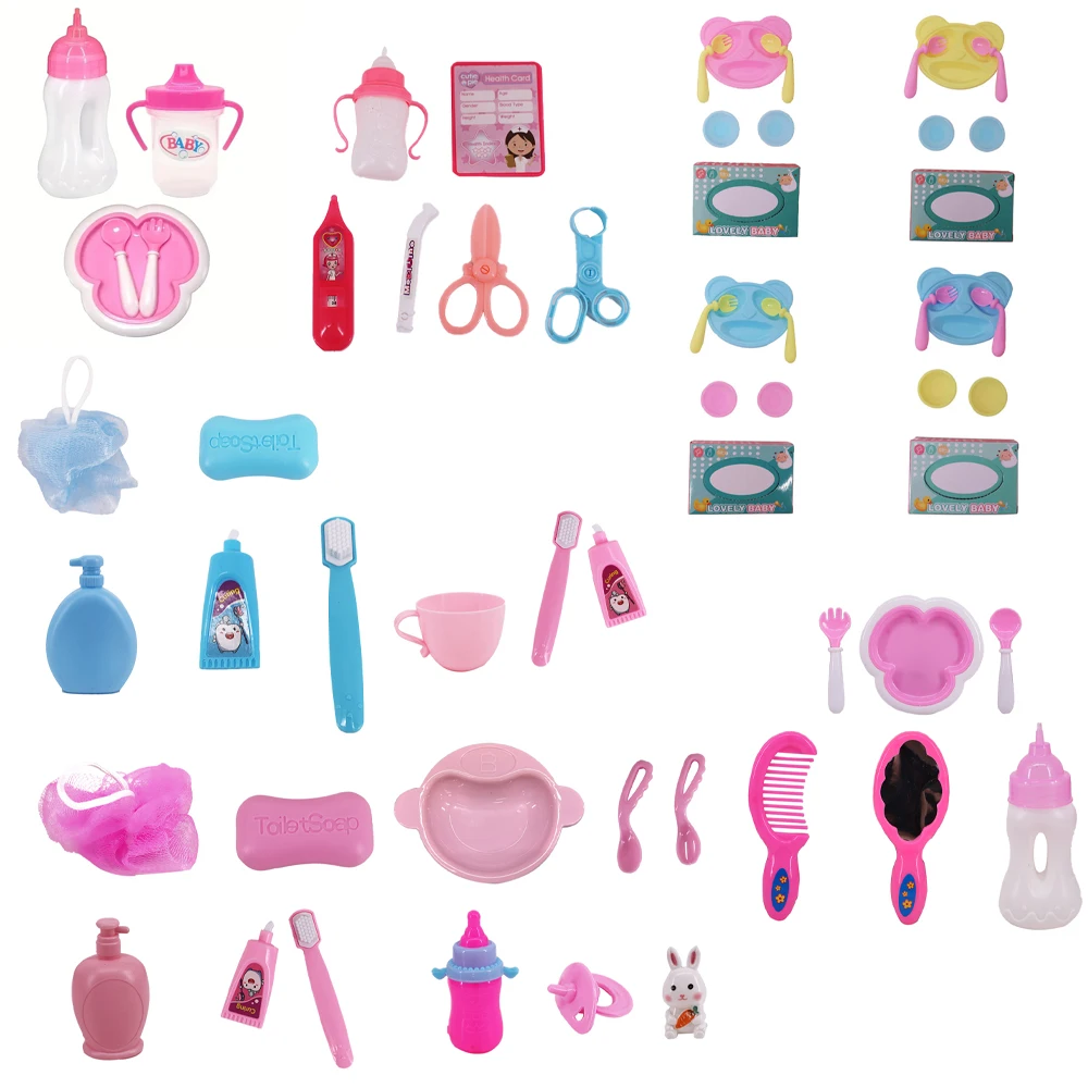 New Style Suitable For Mini OB11 Dollhouse,18 Inch Doll Accessories,Pink Series,Various Tableware And Toy Sets, Children's Gifts