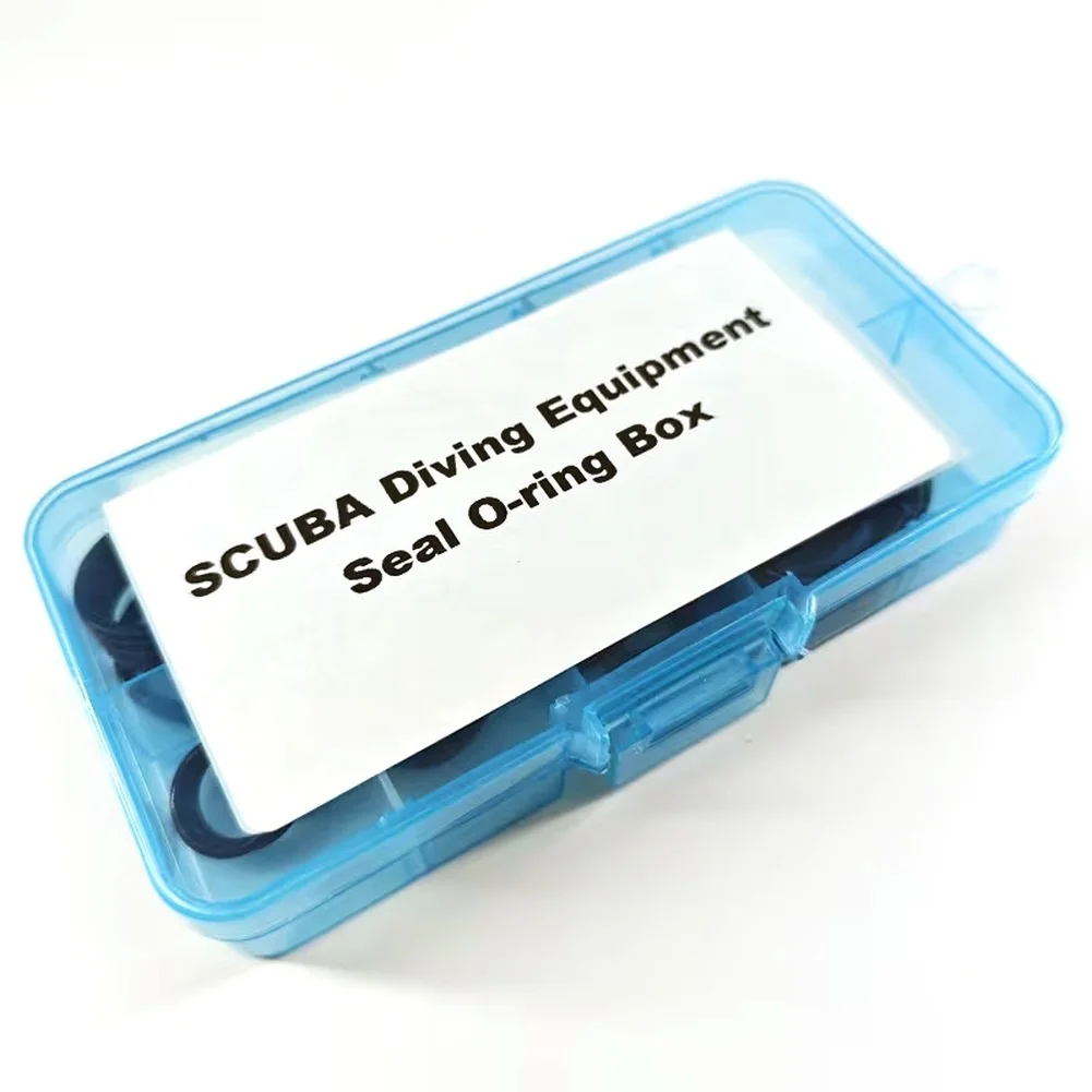 O-Ring Repair Box AS568 50pcs 10 Sizes Nitrile Material Black Sealing Rings for Underwater Equipment Maintenance