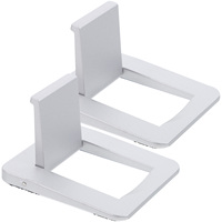 2pcs Laptop Stand Aluminum Silver Notebook Cooler Rack for Home Office Mini Portable Computer Riser Anti Scratch