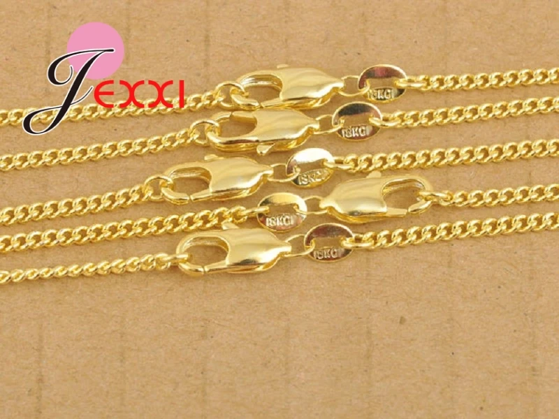 

1PC 18K Gold Filled Flat Curb Chains Necklace fit Pendant Jewelry Making Accessory Findings 16-30 Inches Fast Shipping