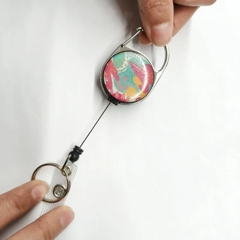 1Pc Cartoon Badge Reel Retractable Anti-lost Pass Work Card Clip Easy To Pull Badge Card Holder Sleeve Working Permit Case