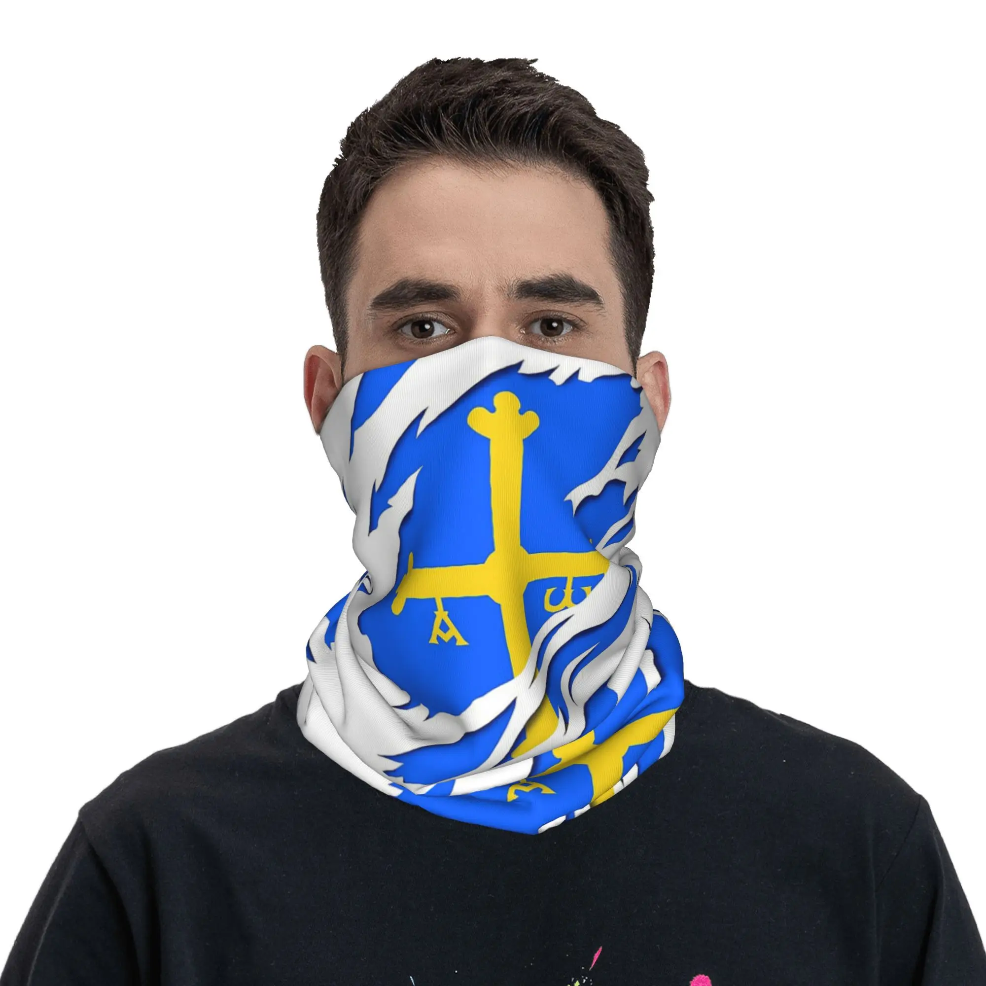 Бандана с флагом Астурия, маска с принтом, шарф, теплая маска для лица, спорт на открытом воздухе для мужчин, женщин, взрослых, зима