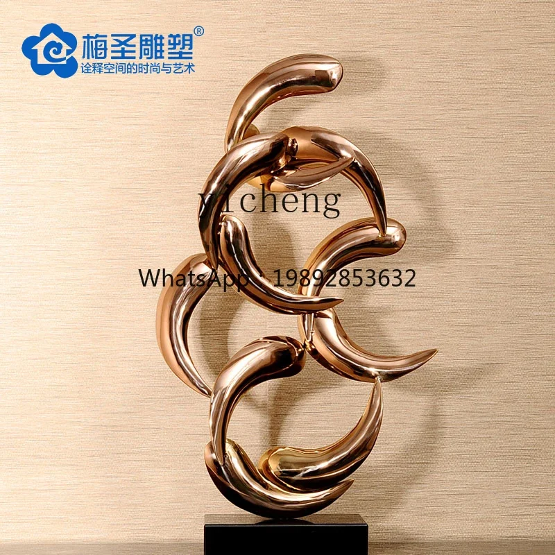 B1   metal sculpture soft hotel home living room entrance artwork decoration stainless steel floor ornament