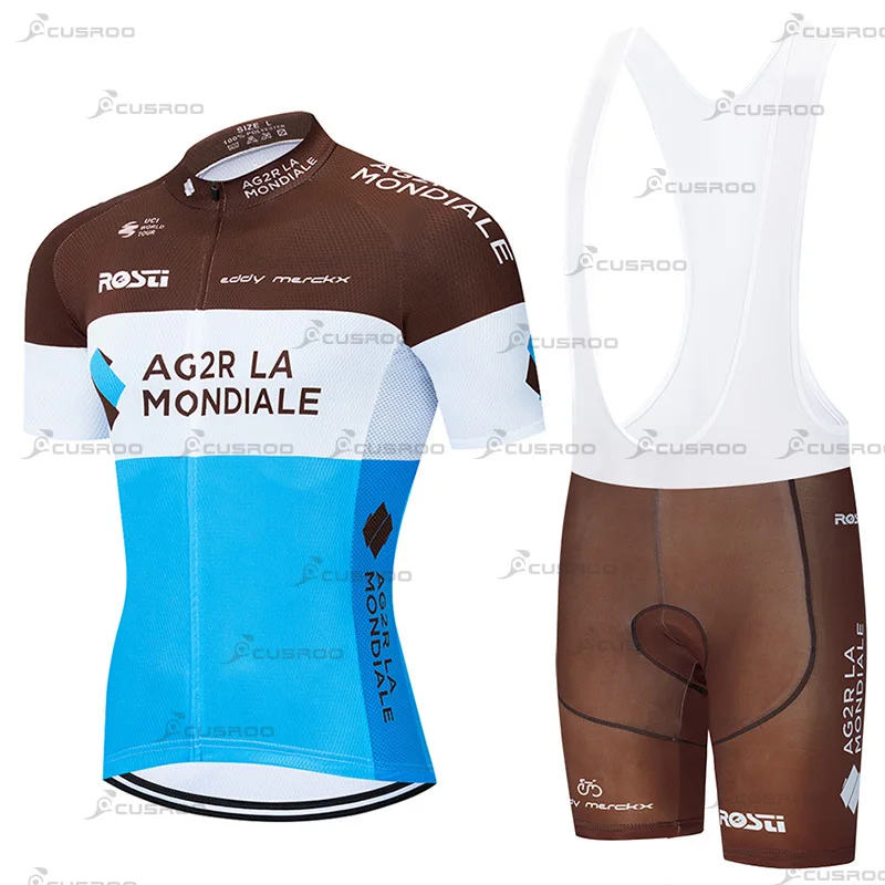 2023 New Bike Team Clothing AG2R LA CITROEN MONDIALE Cycling Jersey Sets Men's Short Sleeve Quick Dry Lightweight Shirt Bike Kit