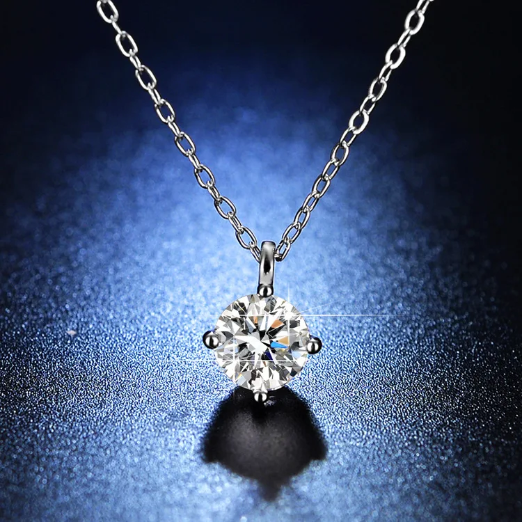 GRA 1,0 Karat D Moissanit Solitär Tropfen-Halsketten 18k Vergoldeter Anhänger Original Echte 925 Silberkette Schmuck für Frauen – Detail 2
