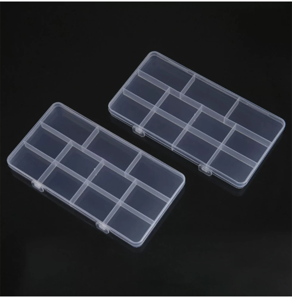 10 grid plastic PP empty box rectangular screw component DIY box button bead transparent packaging storage box