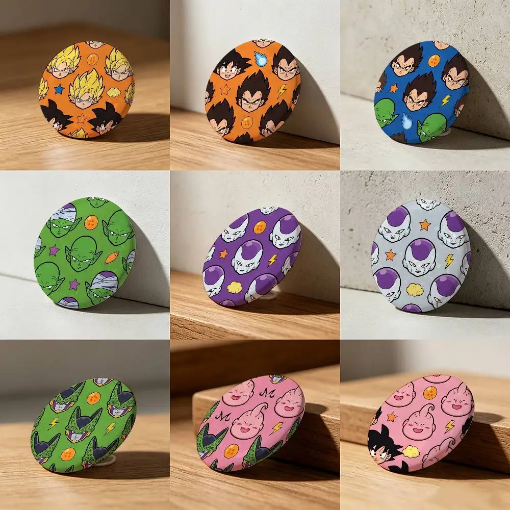 Dragon Ball Son Goku Laser Diamond Texture Button Pins Tinplate Brooches Cartoon Creative Badge For Backpack Clothes Decor