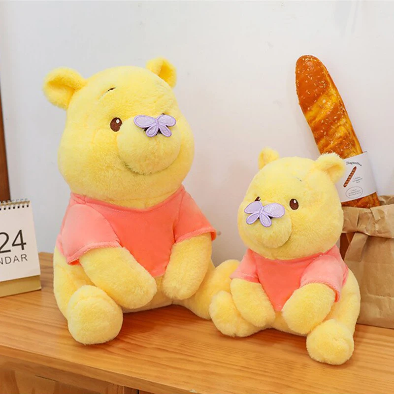 Disney Winnie the Pooh Plüschtiere/80cm Kawaii Anime Plüsch puppen Schmetterling Pooh Bär ausgestopfte Weihnachts geschenke für Kinder