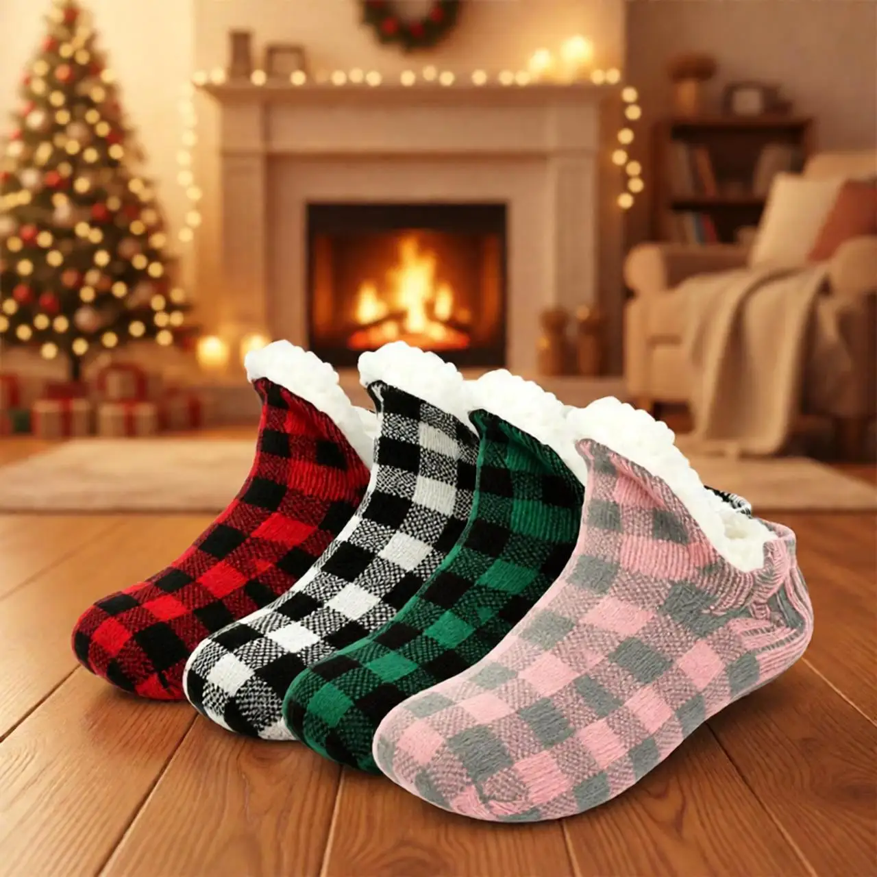 Thickened Warm Winter Non-slip Floor Socks Women Snow Socks Sleep Carpet Socks Slippers Socks Fuzzy Velvet Boot Unsiex Home Wear