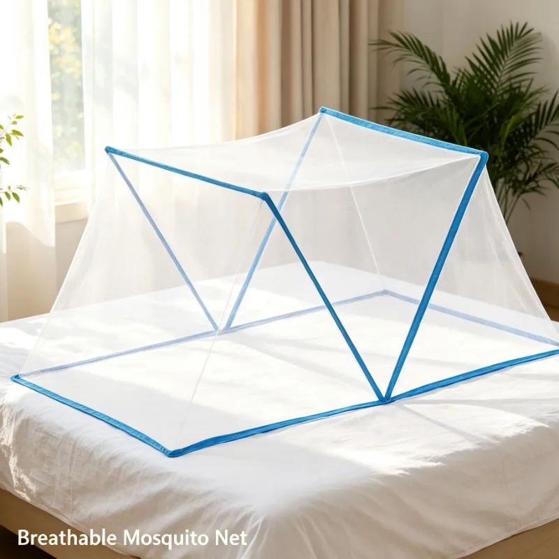 Foldable Mosquito Net Pop Up Bed Canopy Portable Mesh Tent Cover Breathable Insect Protection For Bed Bedroom Home