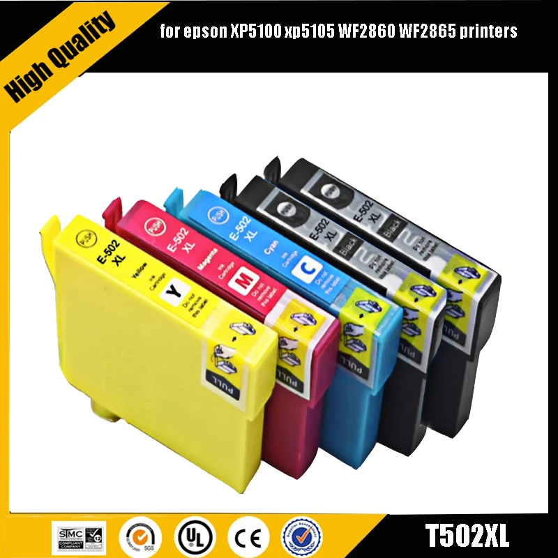 Einkshop T502XL 502 502XL full Ink Cartridge with Chip Compatible for epson XP5100 xp5105 WF2860 WF2865 printers