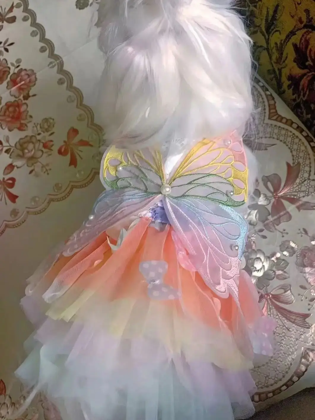 Dog Summer Dress for Pets Luxury Clothes Puppy Bridal Gown Tulle Skirt Doggy Clothing Vestidos for Small Medium Dogs Butterfly