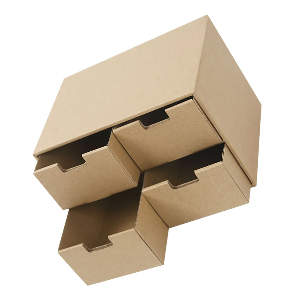 

Desk Storage Box File Cabinet Drawer Organizer Desktop Drawers Tray Kraft Paper Boxes