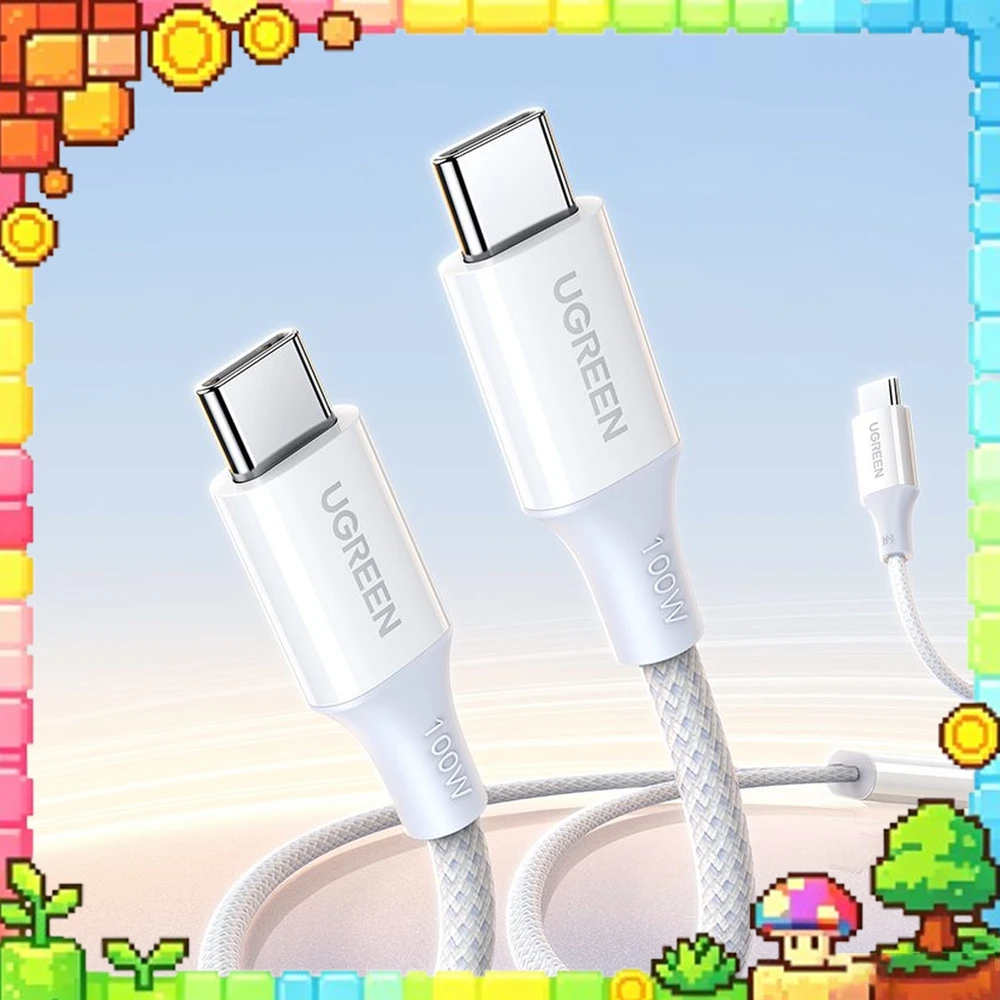 UGREEN L527 USB C Splitter Cable 1.5m Braided Single Port 100W Dual Ports 15W Each for USB C Laptops Tablets Phones
