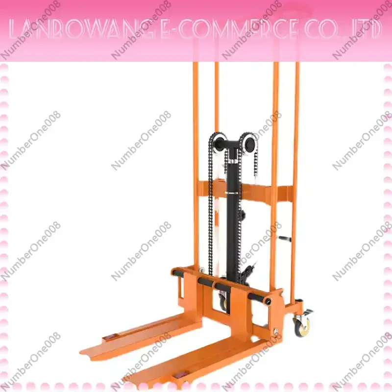 Manual small forklift household stacker hydraulic transporter