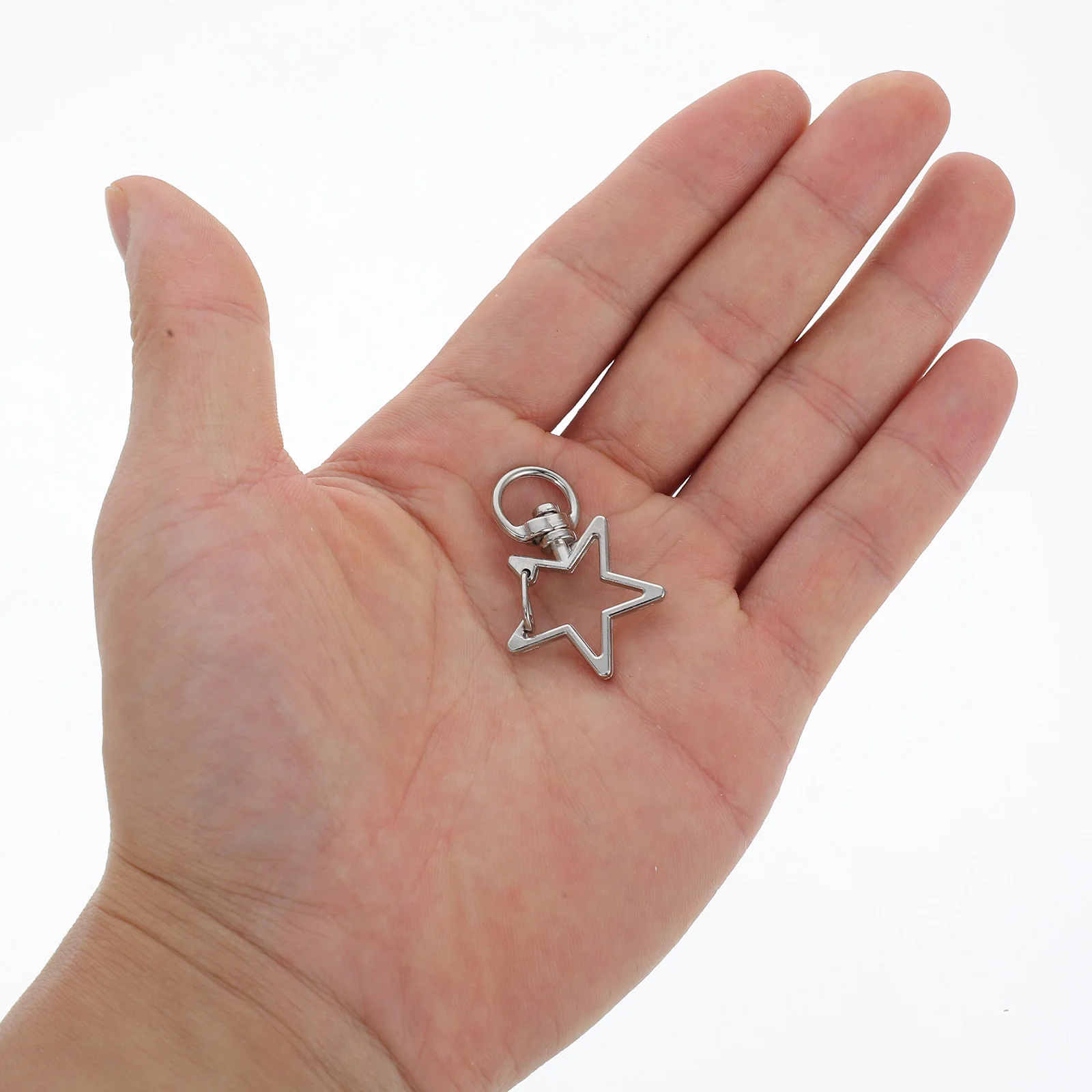 

50pcs Pentagram Shaped Holder Durable Alloy Business Metal Keyring High-end Gifts Christmas Wedding
