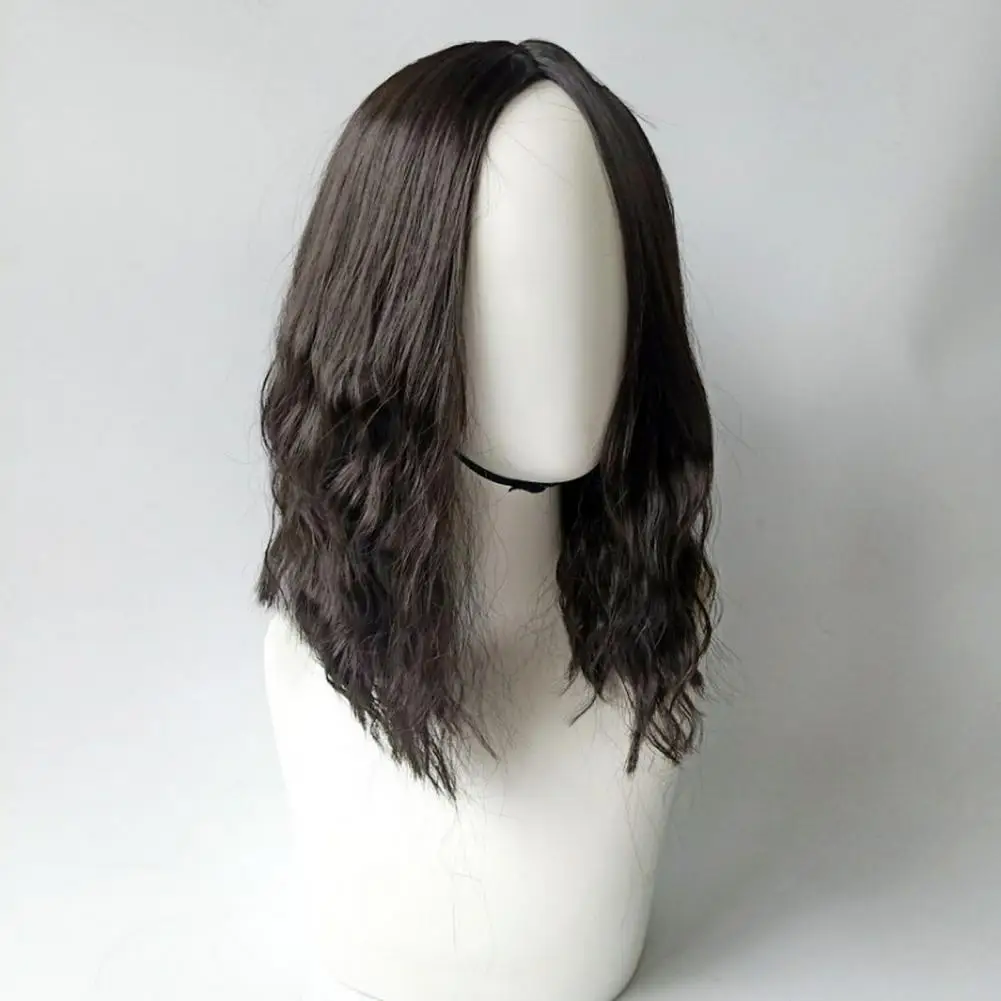 

Men Wig Headgear Curly Blond Vintage Shoulder Length Handsome Corn Perm Chemical Fiber Full Head Set Soft Natural Hair Extension