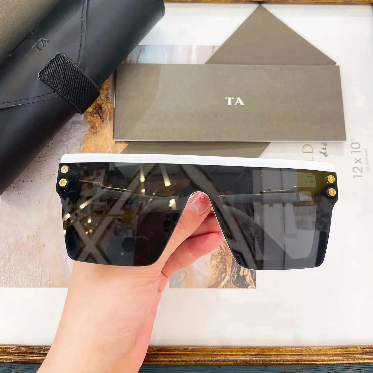 

Original Factory For DIYTA DT DTS811 With Brand Box White Acetate Frame Oversized Top Quality Classic Retro Men Women Sunglasses