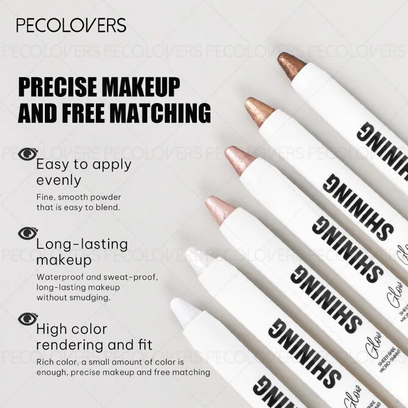 ブライトニングアイハイライター、ホワイトチューブアイシャドウペン、高演色、防水、防汗、アイコスメ