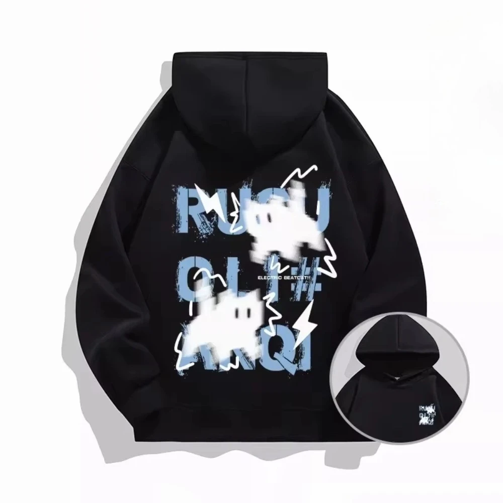 Trendy Cat Hoodie Women's Autumn Multi-Purpose Cool Fashion Item Graphic Print Loose Hoodie Sweatshirt with Pocket Women Hooded