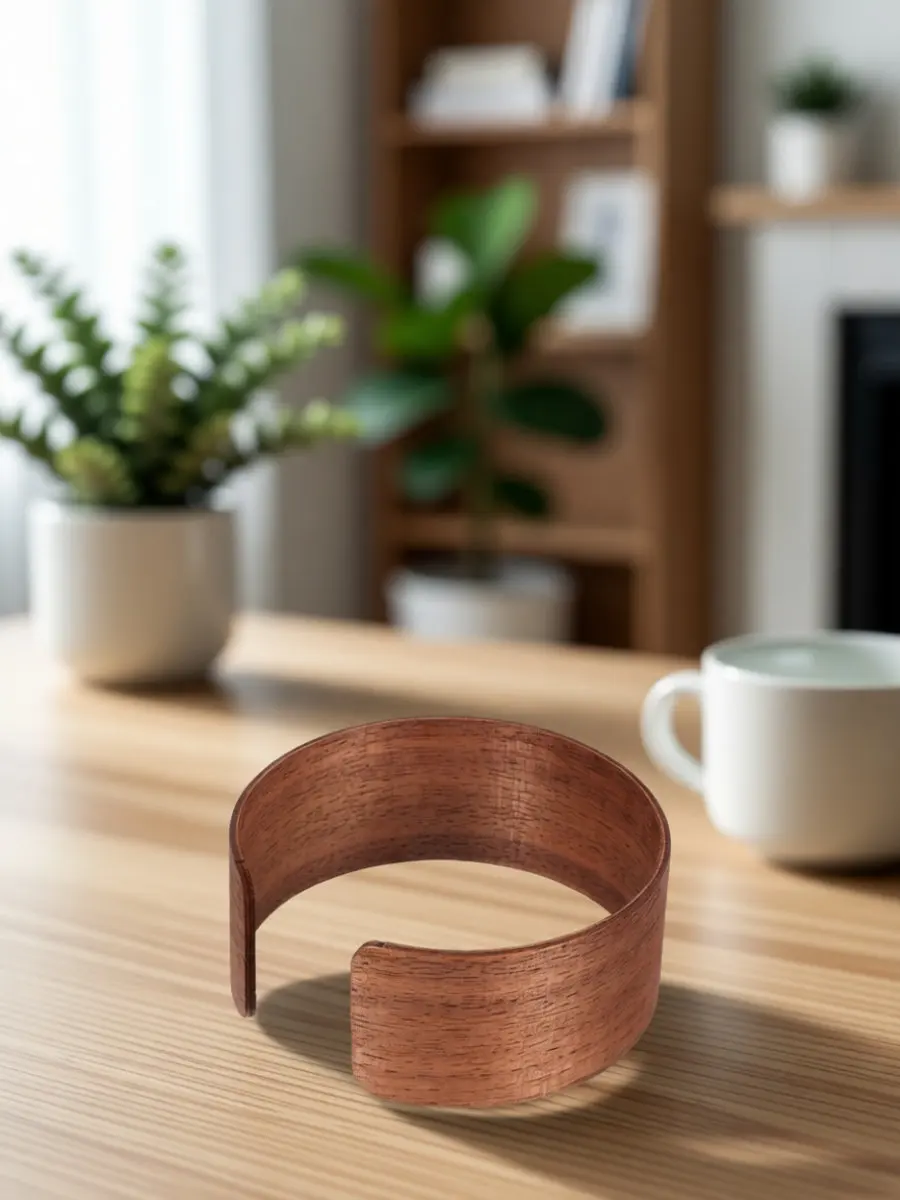 Heat Insulation Wooden Cup Sleeve Elegant Mug Protective Cover Sturdy Natural Wood Design Versatile for Home Office Outdoor