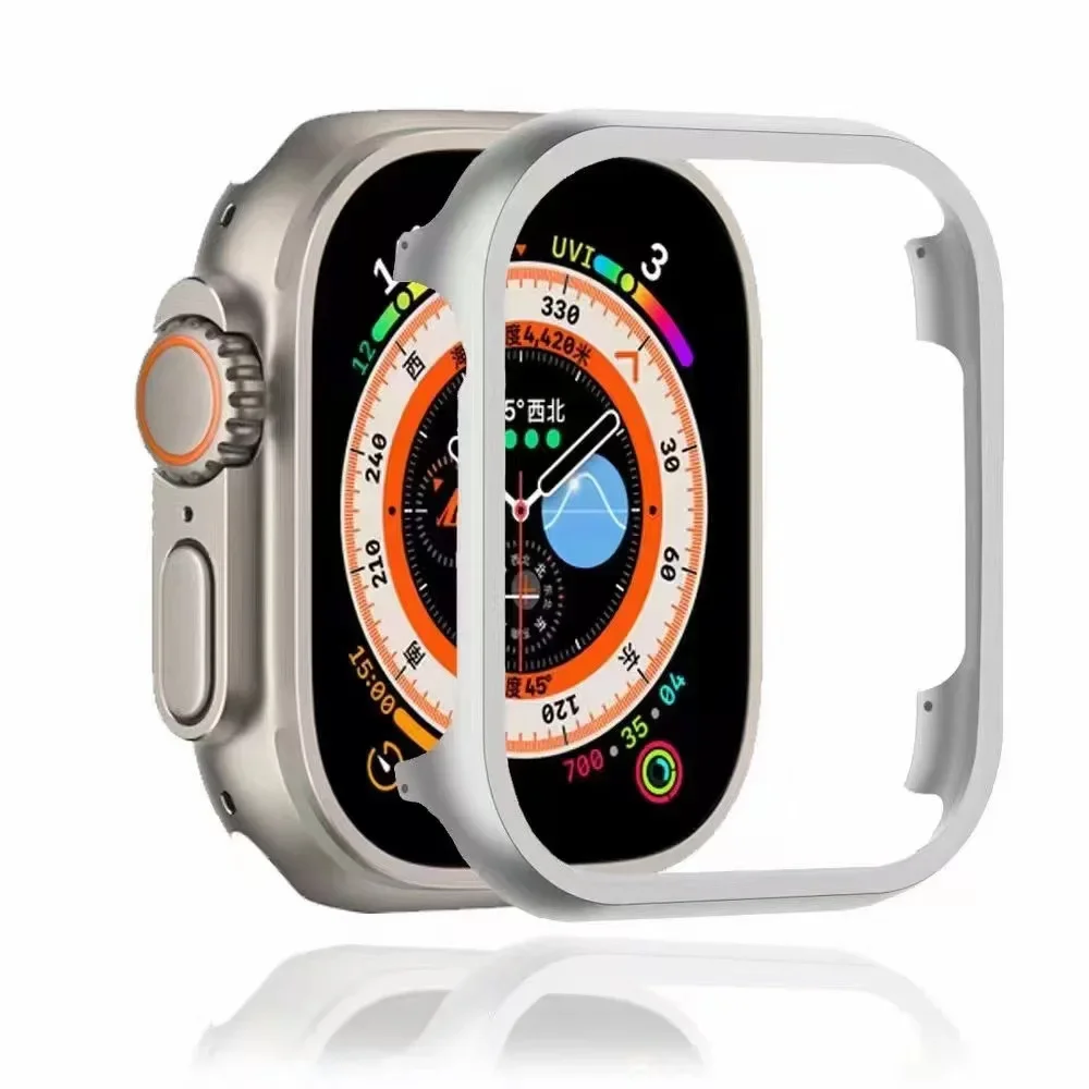 حافظة معدنية ذهبية من الألومنيوم لساعة أبل 42/46 مللي متر 49 مللي متر إطار غطاء حماية لـ IWatch Series10 9 8 SE Ultra2