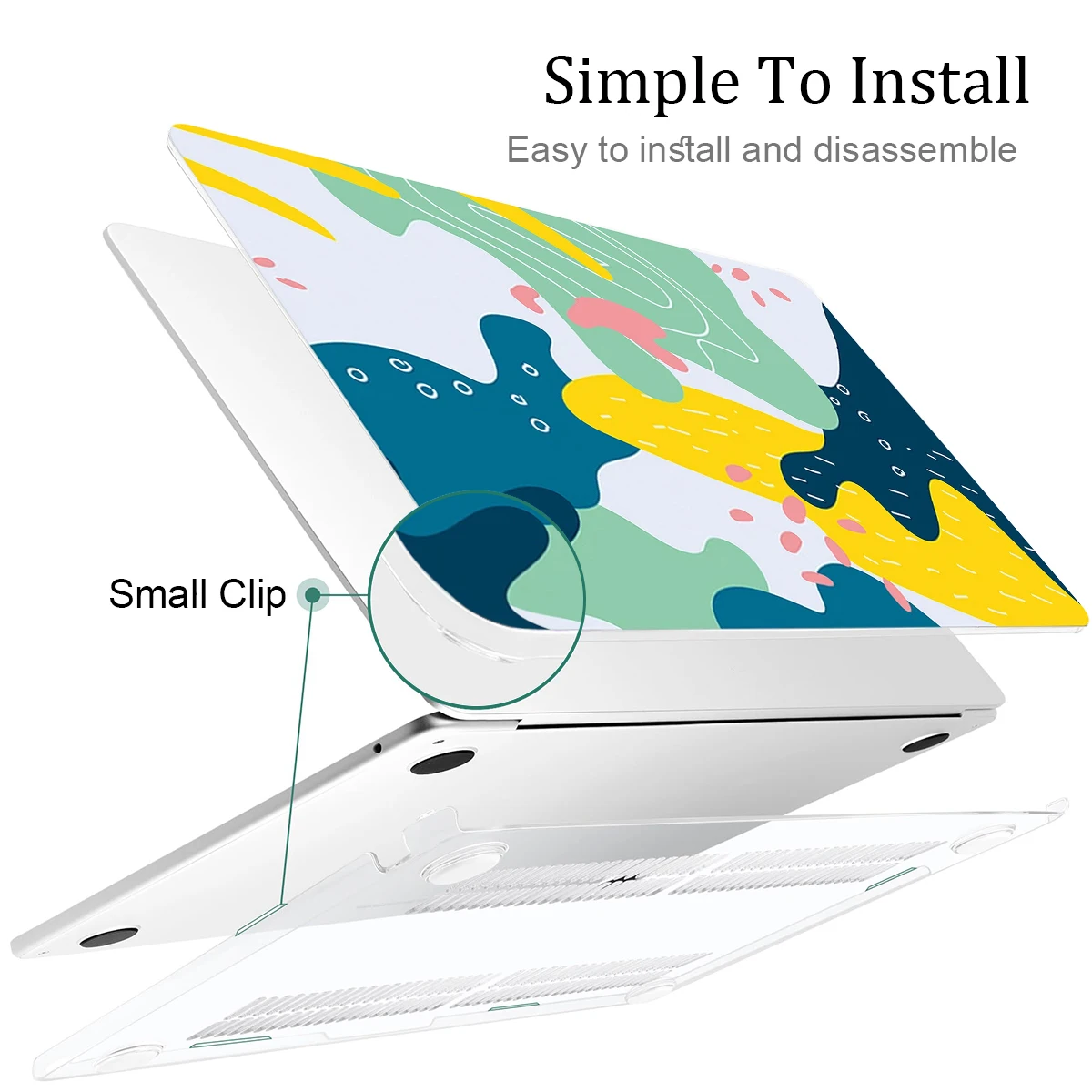 FocusOnPC Abstract Print Crystal Hard Case for MacBook, Anti-Scratch Laptop Protective Cover Fits Air 13.3/15.3 Pro 14/16