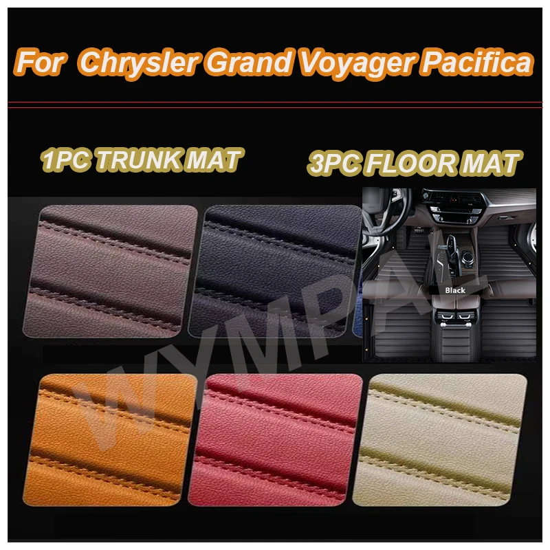 

LUXURY Custom Car Floor Mats For Chrysler Grand Voyager Pacifica 2007-2023 Auto Carpets Foot Coche Accessorie