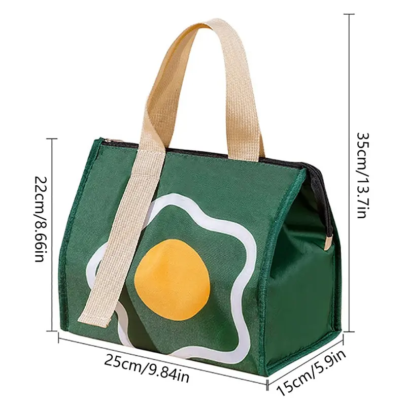 1Pc Cute Portable Thermal Lunch Box Bag for Women Kids Food Storage Handbags Travel Picnic Meal Pouch Insulated Cooler Bento Bag