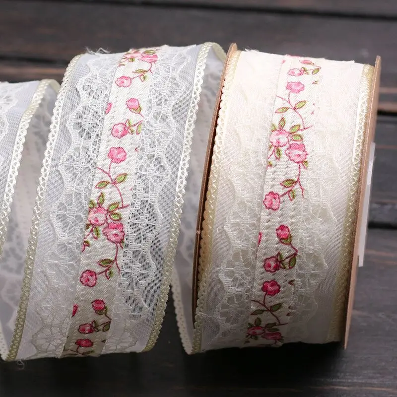 10 Yards 40MM Chiffon lace Ribbon DIY handmade material Headwear Hair Bows Clothing Home Decoration Accessories