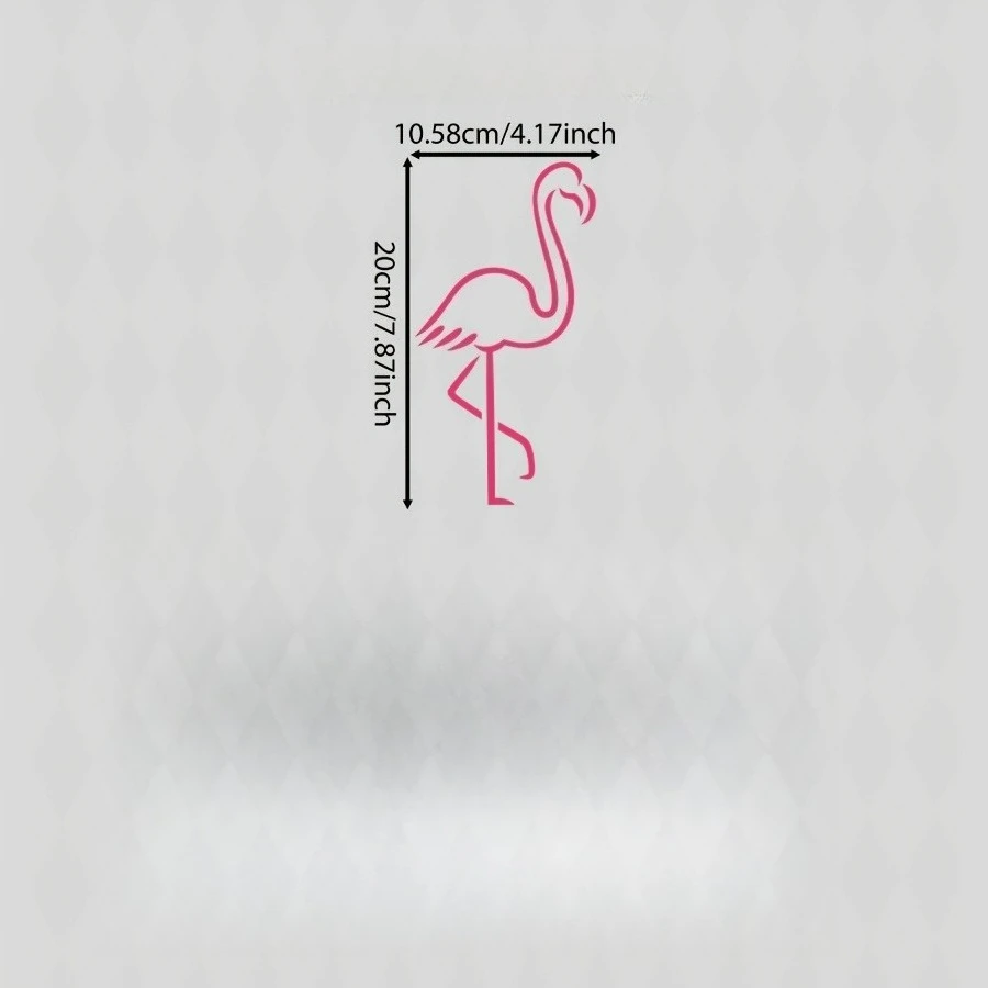Minimalist Pink Flamingo Outline Vinyl Car Sticker Romantic Love Decal For Truck Rear Side Window Wedding Decor