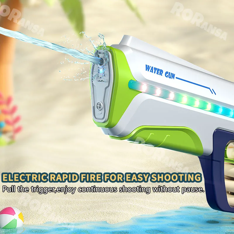 Electric Water Gun  for Adults Kids Guns Bursts High pressure Strong Energy Action Automatic Water Spray Beach Outdoor Toys