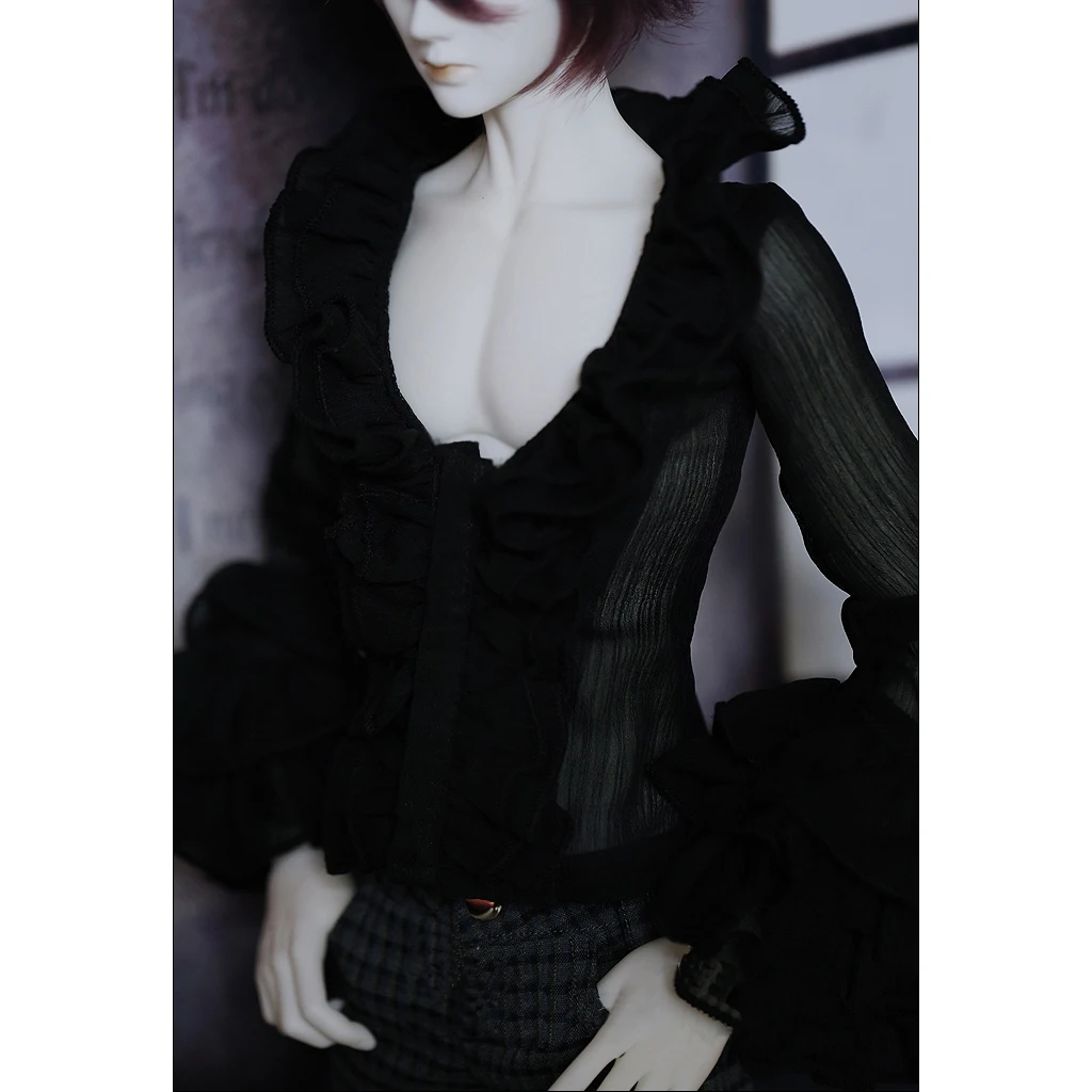 

[wamami] 80# Black White Blouse Palace Retro Shirt 1/4 MSD 1/3 SD DZ AOD SD17 DZ70 70CM BJD Doll Dollfie