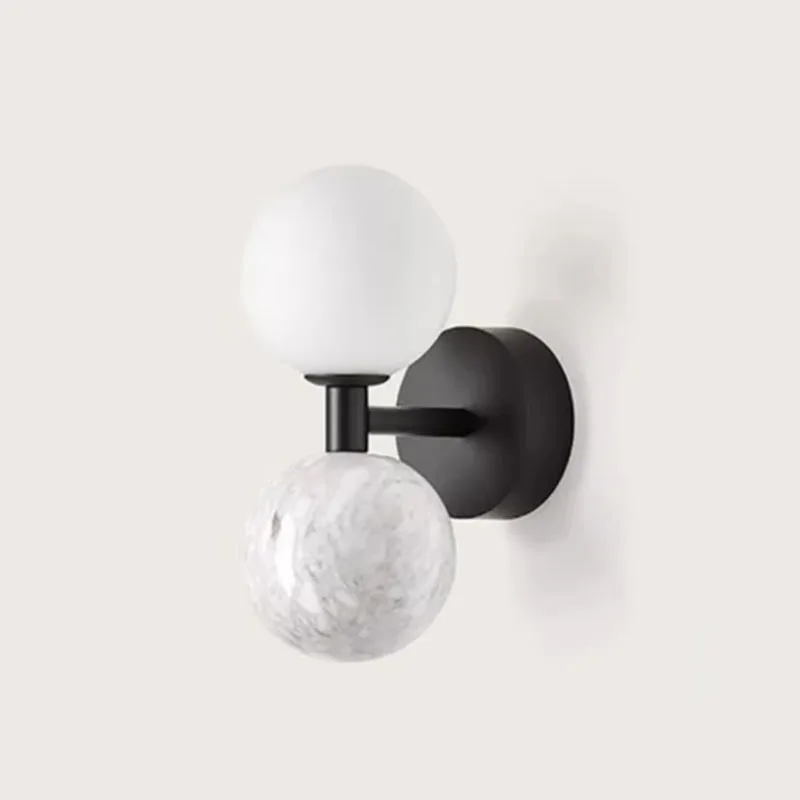 

Medieval Silent Wind Natural Marble Wall Lamp Designer Model Room Villa Living Room Hallway Bedroom Bedside Lamp