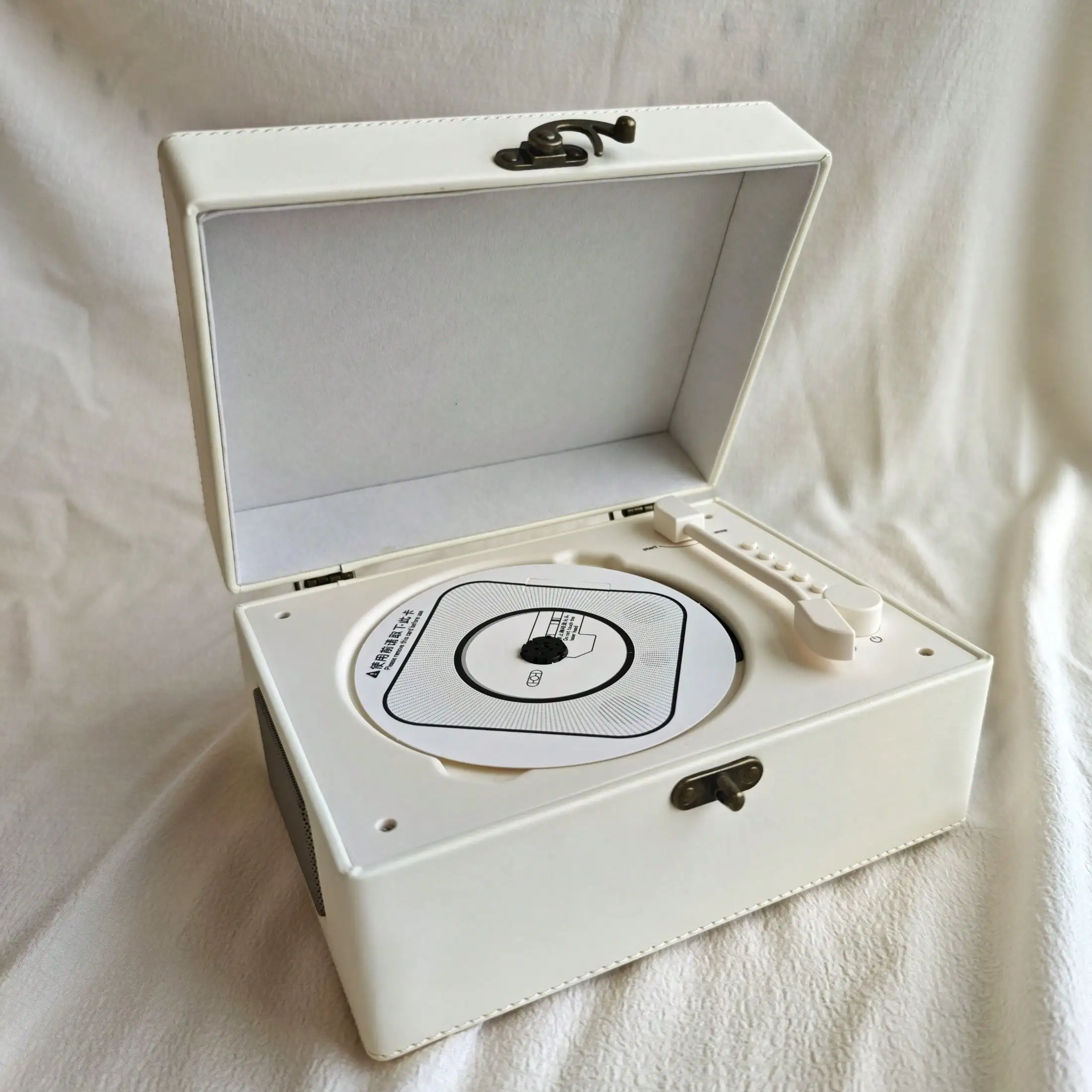

Rechargeable Leather CD Player With Speaker, Built-In 3600mAh Battery, Holiday Gift, Background Music Player, Home Decor, Retro Style