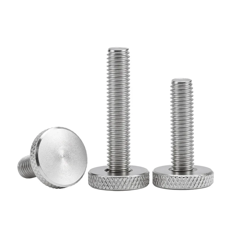 Decorative Thumb Screw Adjusting Bolt M3 M4 M5 M6 M8 M10 GB835 304 Stainless Steel Knurl Flat Big Round Head Hand Tighten DIN653