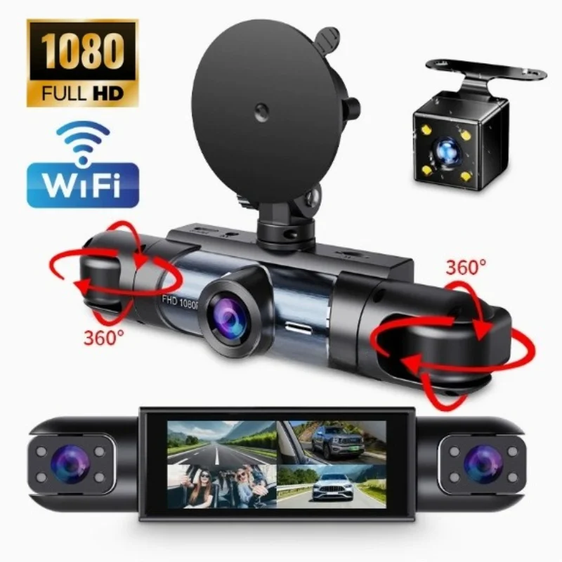 

HONF TONG 3.16-inch four lens driving recorder with high-definition 1080P front, left, right, and rear rearview cameras