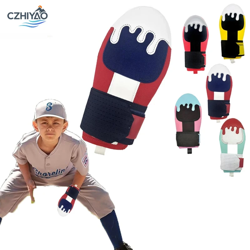 ถุงมือเล่นเบสบอลแบบสไลดิ้ง CZHIYAO สำหรับซอฟต์บอล ป้องกันมือ ออกแบบตามหลักสรีรศาสตร์เพื่อปกป้องนิ้วมือ ปลอดภัยสำหรับการวิ่งสู่ฐาน