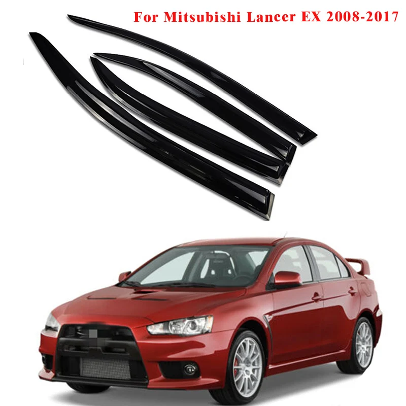 Window Visor Awnings Shelters  Side Window Deflector Weathershield Sun Rain Guard For Mitsubishi Lancer EX 2008-2017