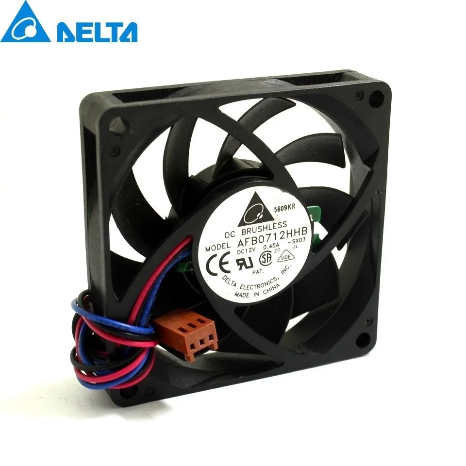 1 szt. Nowy AFB0712HHB 12V 7CM 70mm 7015 0,45a 2/3/4 przewód podwójne łożysko kulkowe radiator z wentylatorem chłodzący do Delta 70*70*15mm