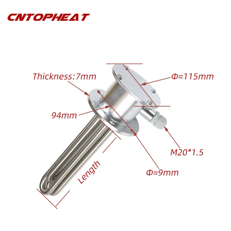 3 Phase 380V 15KW/18KW Explosion-proof Immersion Water Heater 115MM Round Flange Electric Tubular Heating Element for Boiler