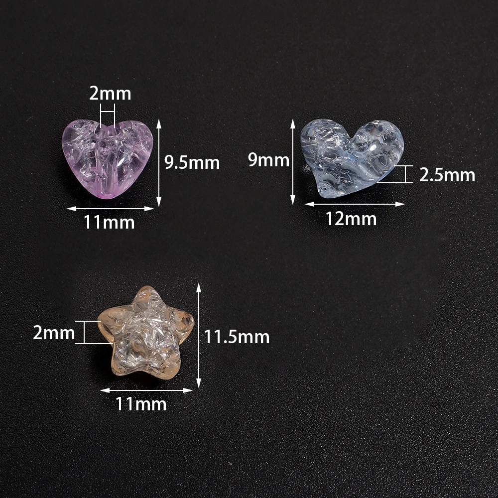 50-100 قطعة واضح الاكريليك انفجار الخرز لون الحلوى ستار القلب خزر عازل DIY بها بنفسك اليدوية لنتائج المجوهرات أساور اكسسوارات #2