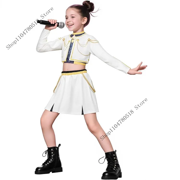 مجموعة أزياء الأطفال الجديدة من الرسوم المتحركة KPOP شيطان هنتر رومي زوي ميرا أزياء تنكرية للفتيات في الهالوين